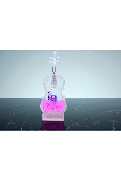 Kuzey Tacı Küçük Işıklı Şeffaf Keman Tasarımlı Sevimli Dekoratif Vip