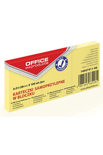OFFICE products Notițe autoadezive 38×51 mm, galbene 3×100 coli