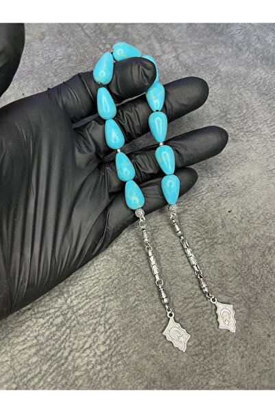 Mos Tespih موديل زازا سالامالاك لعيون العين، حجر الفيروز/الفيروز، مسبحة من ال...