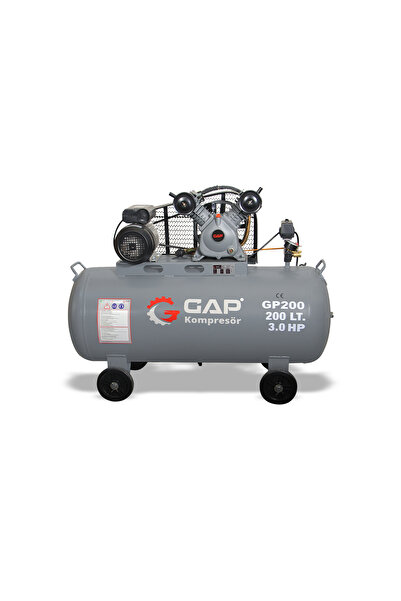 GAP 200 Lt 2 Kafa 8 Bar 3 Hp Pistonlu Hava Kompresörü