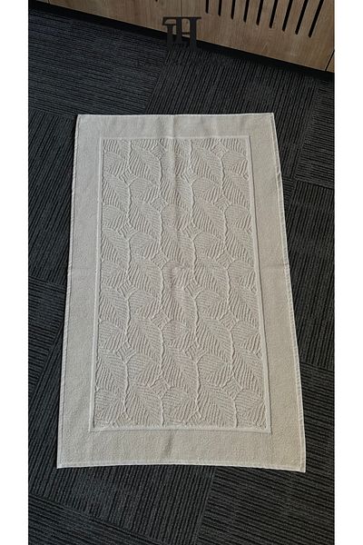 la lune home Leaf Patterned Cotton Bath Mat