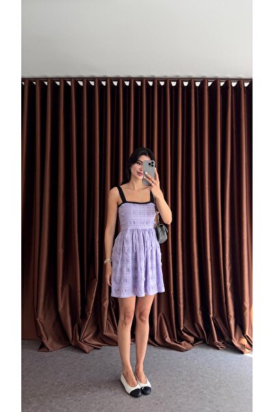 HAZELANNA Dokulu Lila Elbise