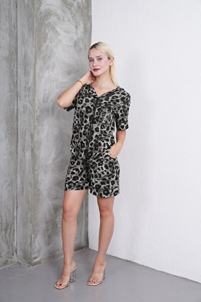 Clyfora Leopard Print Short Pajama Set