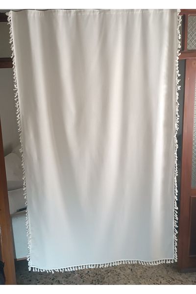 Cotopia Buldan Pompom Curtain Linen Woven Curtain Local