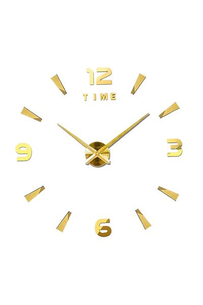Generic DIY Wall Clock Frameless 3D Mirror Wall Clock Large Mute Wall Stickers for Living Room Home Decorat