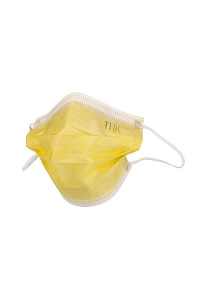 THK Set de 10 măști medicale, THK, ambalate individual, 3 straturi, culoare galbenă