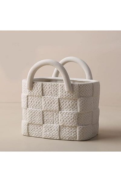 Generic Ceramic Vase, Small Modern Flower Vase for Home Decor, Small Handbag Collection Creative Ceramic Fl