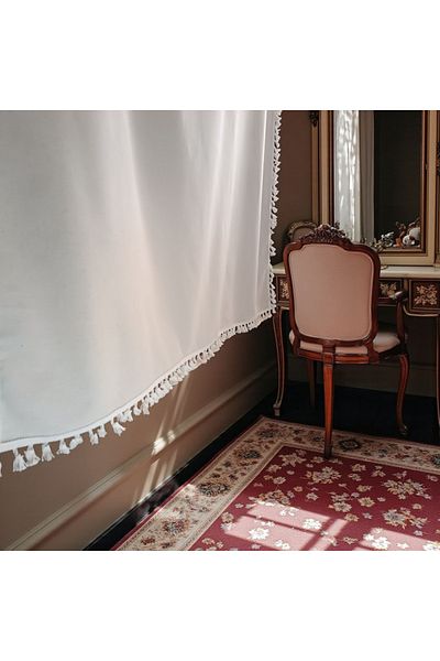 Cotopia Buldan Pompom Curtain Linen Woven Curtain Local