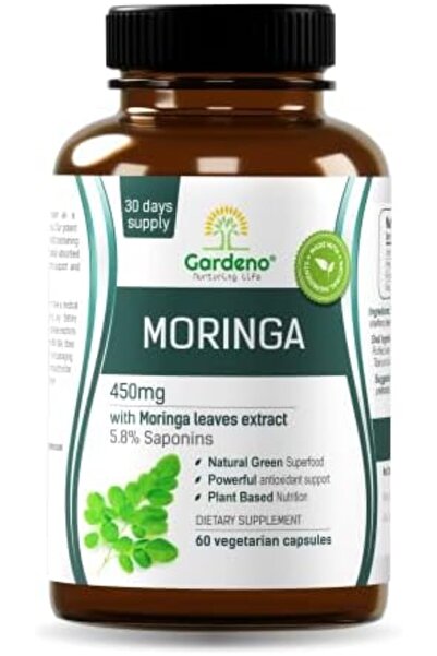 Gardeno Nurturing LIfe Moringa Leaf Extract Capsules, Energizing Green Superfood, Support Immunity Antioxidant & Metabolism