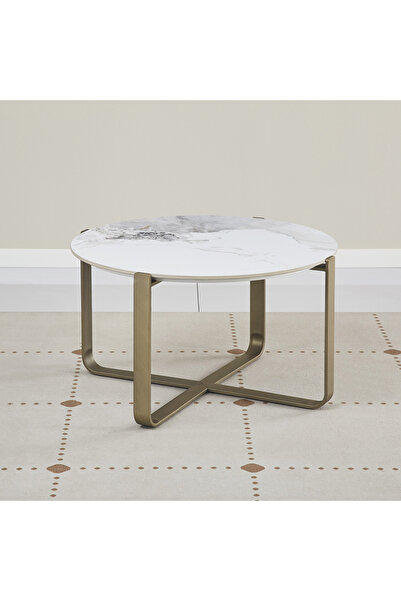 Generic طاولة قهوة من الحجر المحترق من جوز الهند