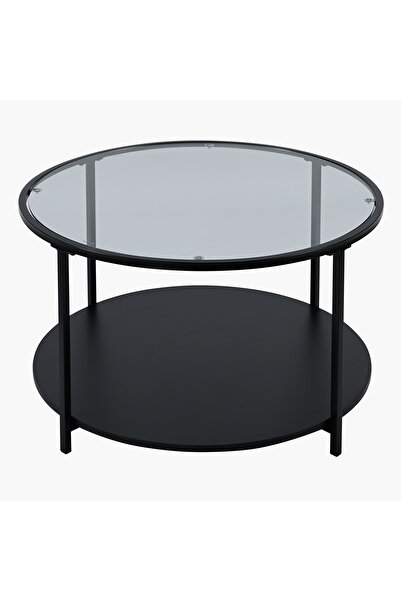 Generic طاولة قهوة دائرية ذات سطح زجاجي من آرك/أوري