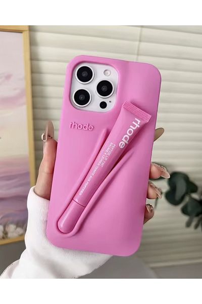 KILIF HOUSE iPhone 16 Pro Max Compatible Soft Trend Case with Lip Gloss Gift