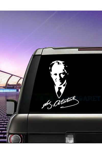 neva trade Ataturk Signature Sticker Ataturk Sticker Auto Sticker Car Sticker Vehicle Sticker 23cm X 30cm