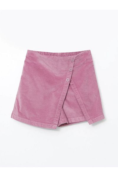 LC Waikiki Lcw Kids Pink Elastic Waist Velvet Girls' Shorts Skirt