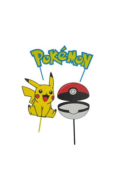 OEM Set x3 decoruri reutilizabile pentru tort Pokemon