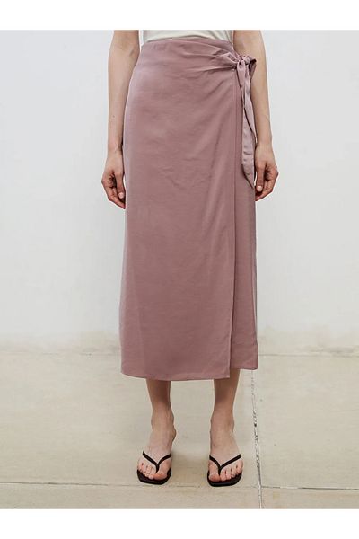 LC Waikiki Soulife Pink Elastic Waist Modal Textured Tie Skirt