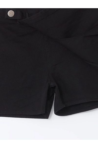 LC Waikiki Lcw Kids Black Elastic Waist Pleated Girls' Short Skirt