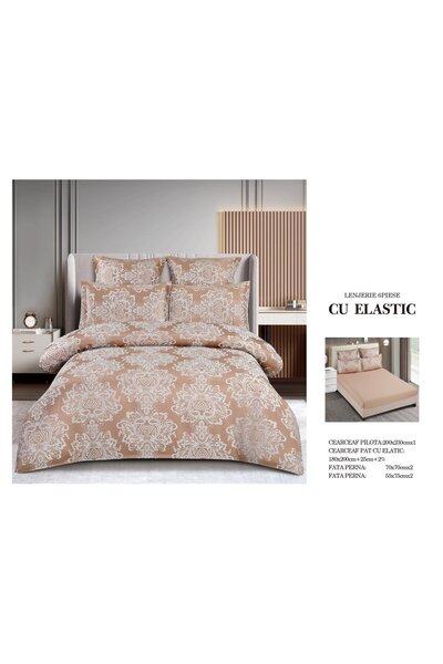 FIONNA.RO Jacquard Elastic Bed Linen - Royal Beige