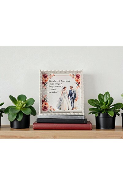 OEM Set tava pentru gatitul Miresei, lemn alb cu portocaliu, 3 piese, 28x28cm