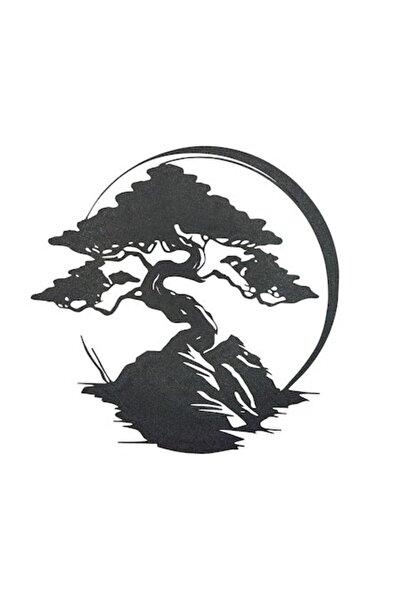 OEM Tablou Bonsai, 23 cm x 23 cm, Negru