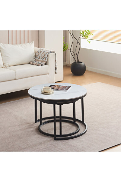 Generic Roma Sintered Stone Coffee Table - Set of 2