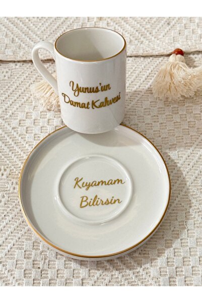 Defne Hediyelik Damat fincanı,isme özel fincan,isteme fincanı