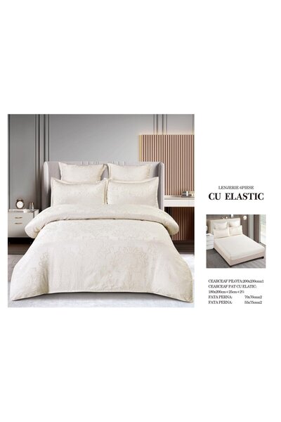FIONNA.RO Jacquard Elastic Bed Linen - Royal Cream