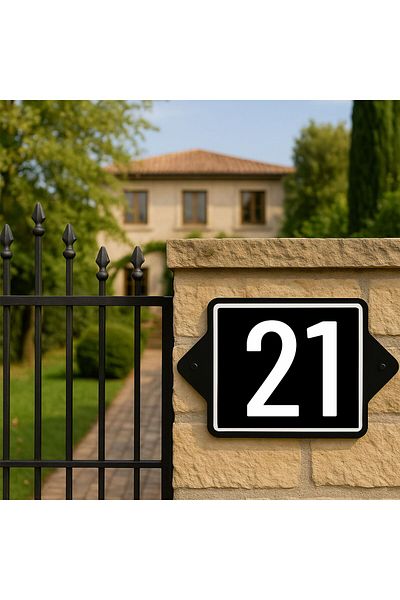zafrakreklam Wall - Door - Garden Number 23X15 cm 4 mm Outdoor - Number 21 No 21