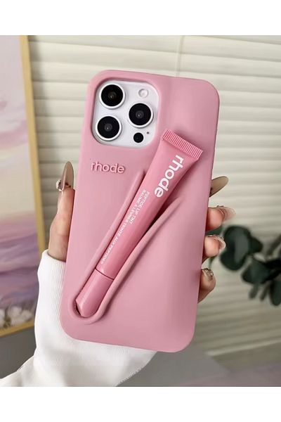 KILIF HOUSE iPhone 16 Pro Max Compatible Soft Trend Case with Lip Gloss Gift