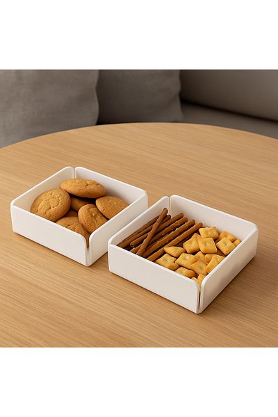 Pleksi Marketi Plexi White Cookie Bowls Set - 4 Pcs 10X10 cm