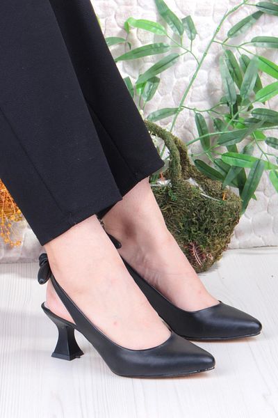 fort 32810 Bilener Open Back Low Heel Women's Shoes with Bow Detail