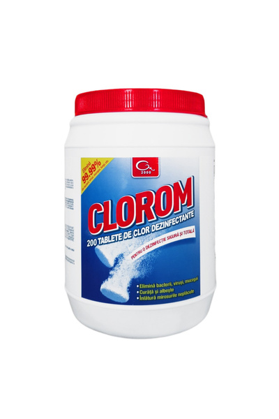 Clorom Tablete dezinfectante cu clor, cloramină, 200 buc.