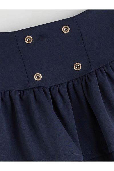LC Waikiki Lcw kids navy blue elastic waist layered girl's skirt