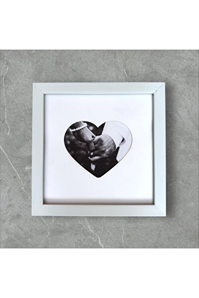 asel sanat 20X20 cm Square Photo Frame - Real Glass - Hearted Pastoral - Wire Foot Gift