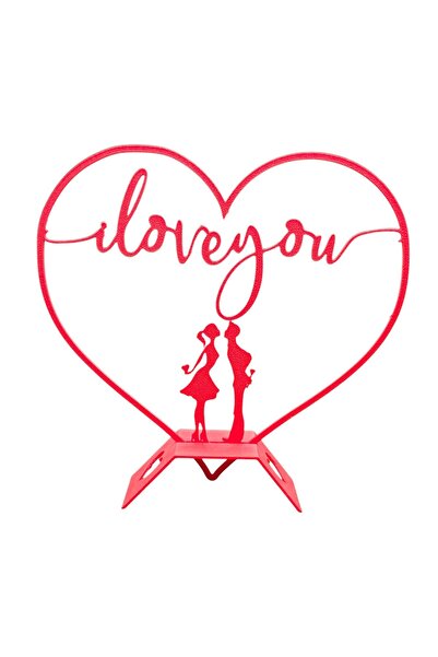OEM Decoratiune "I LOVE YOU", Rosu, 16cm x 15cm x 3cm