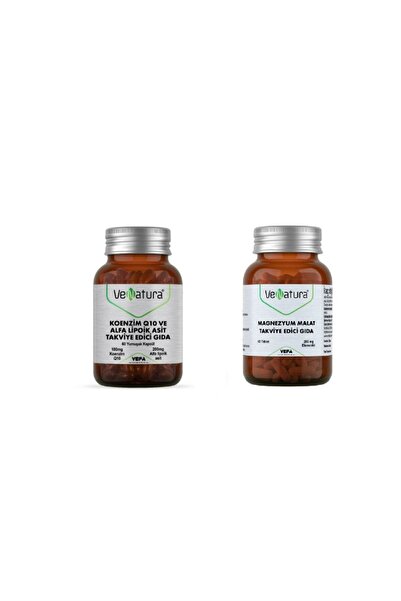 VeNatura أنزيم Q10 وحمض الليبوك ألفا - 60 كبسولة + قرص مالات المغنيسيوم