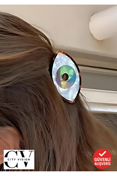 cityvision Shiny Hair Clip with Evil Eye Bead Design 7 cm