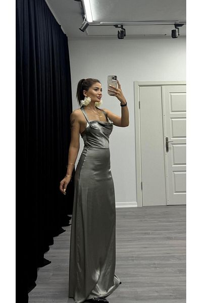 Daves Satin Long Dress with Back Detail