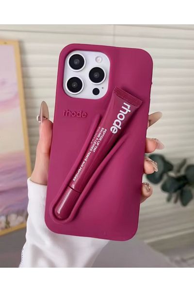 KILIF HOUSE iPhone 16 Pro Max Compatible Soft Trend Case with Lip Gloss Gift
