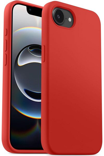 HyperAge Apple iPhone 16E Launch Case with Velvet Silicone Cover Red