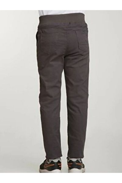 Bonnie Clyde Unisex Rubber Waist School and Daily Canvas Trousers Smoked - Anthracite - Bcp1.Umitkiscilpan-Fum