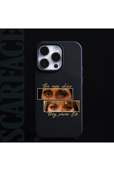 Case&Case iPhone 14 Pro Uyumlu Tony Montana Göz Baskılı içi Kadife Lansman Si...
