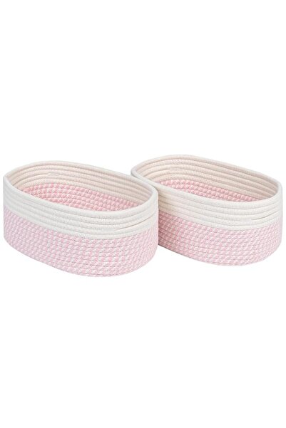 Generic سلال حبال قطنية من CubesLand لتخزين الأرفف، مجموعة من 2 صناديق تخزين ...