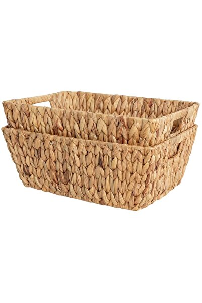 Generic سلال تخزين زهرة الياسنت المائية من StorageWorks، سلال خوص كبيرة بمقاب...