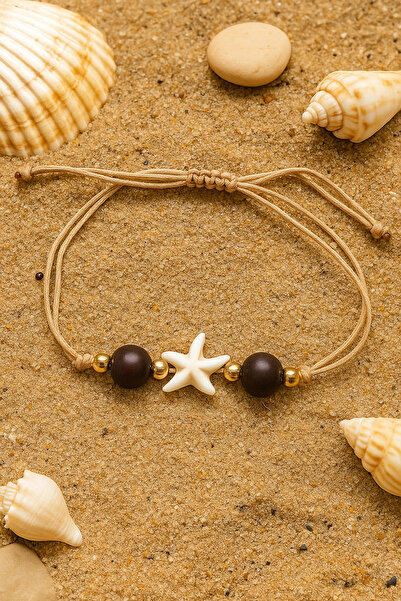 puffydik Kum Rengi Deniz Yıldızı Bileklik - El Yapımı Ayarlanabilir