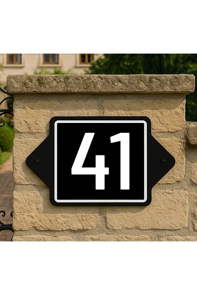 zafrakreklam Wall - Door - Garden Number 23X15 cm 4 mm Outdoor - Number 41 No 41