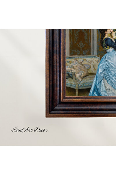 Sanart Картина в рамка, репродукция на маслена картина, картина в рамка, артистичен декор, портретна картина