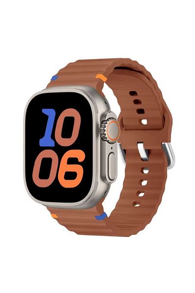 REDz Accessories Curea reglabilă Ocean Wave pentru Apple Watch, silicon, sport, maro - 38/40/41 mm