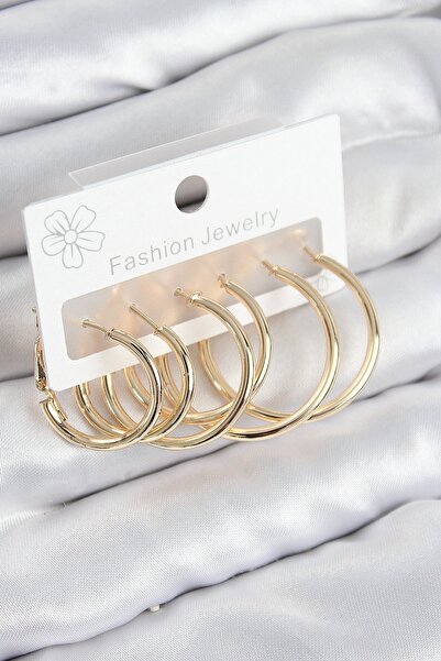 shopwave Brass Ring Model Gold Color Women's Set Earrings