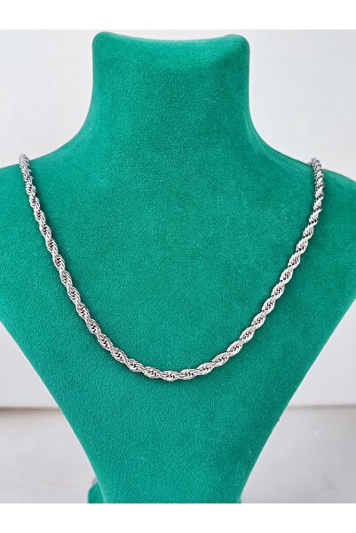 brctaki Unisex Thick Rope Model 316L Stainless Steel Chain Necklace - 55 cm